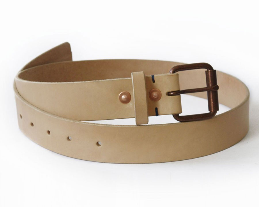 veg-tan leather belt, patina