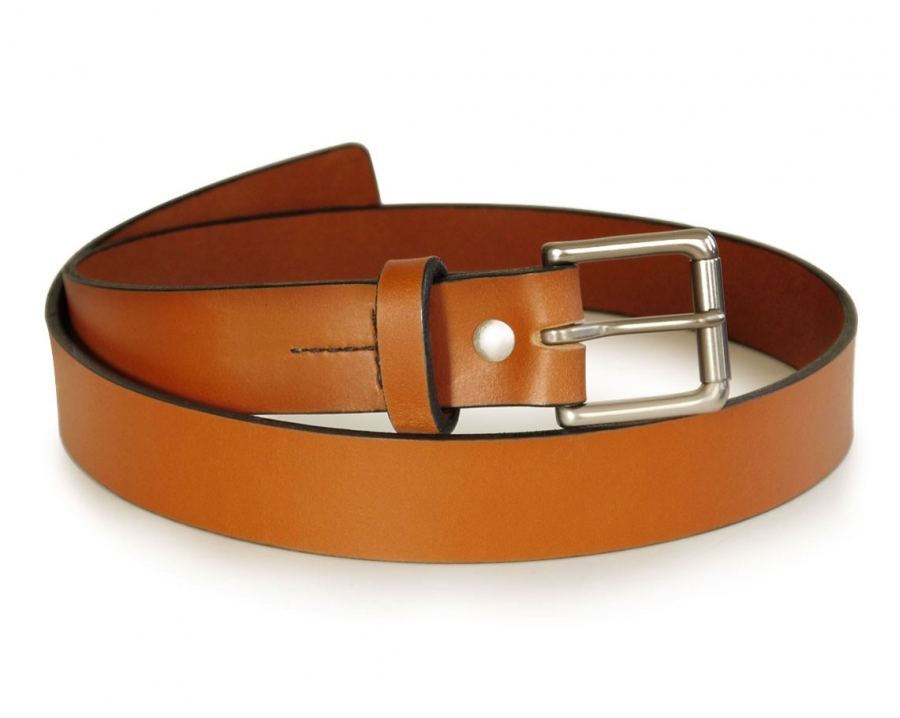 Mens Handmade Light Brown Leather Belt