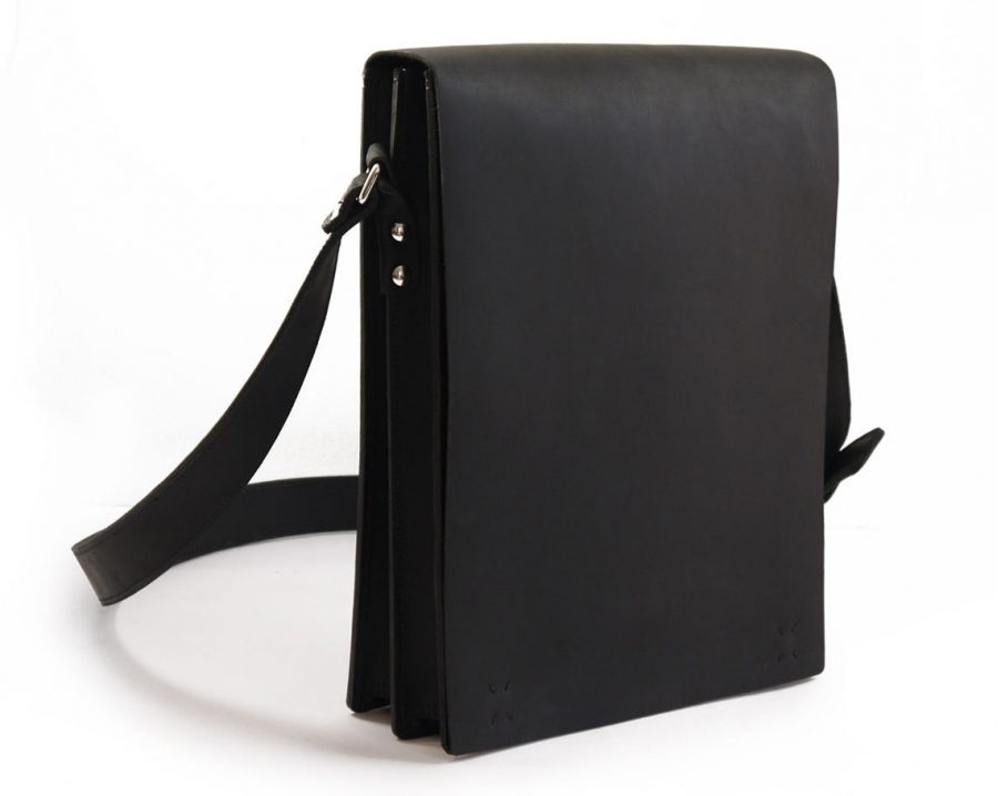 Black Leather Satchel Bag