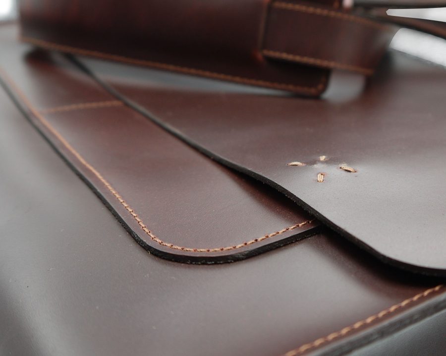 close up full grain leather