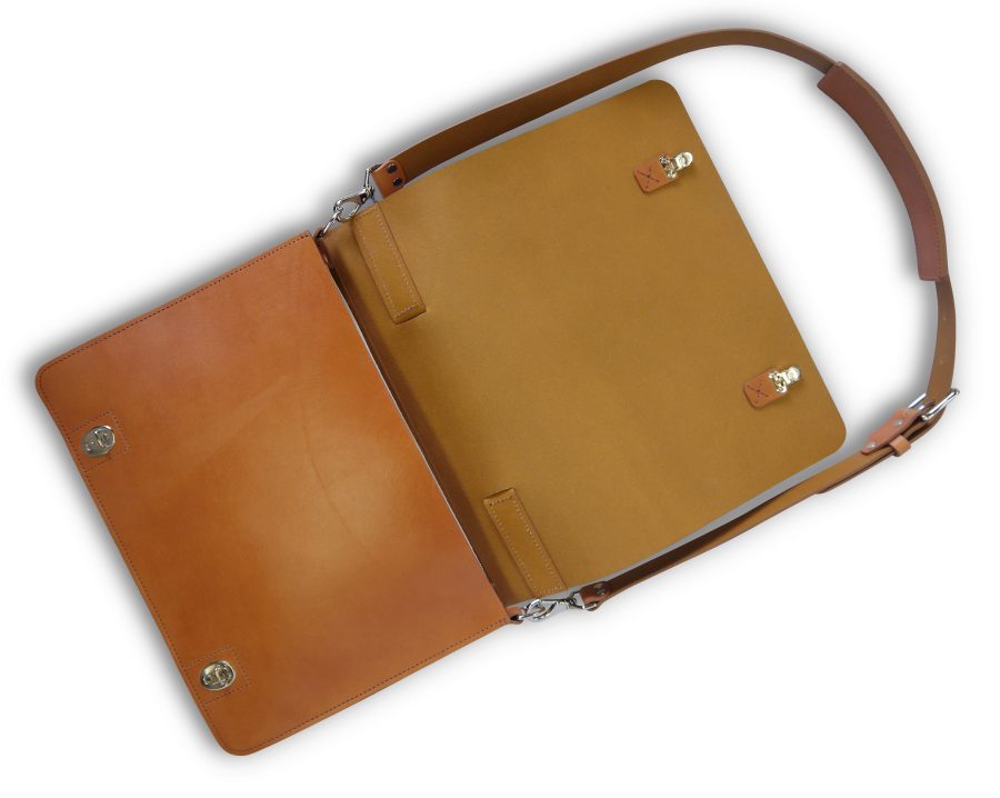 tan leather bag made in usa
