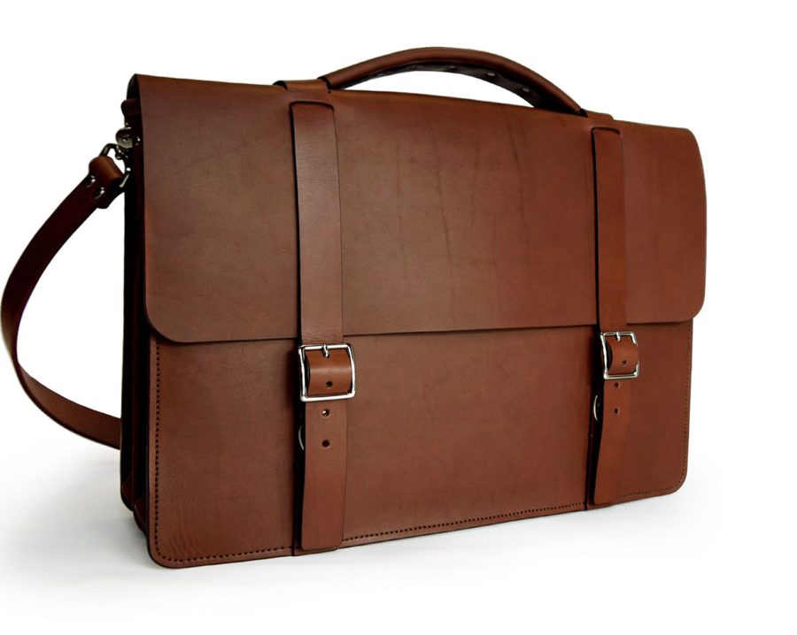 Classic leather messenger bag